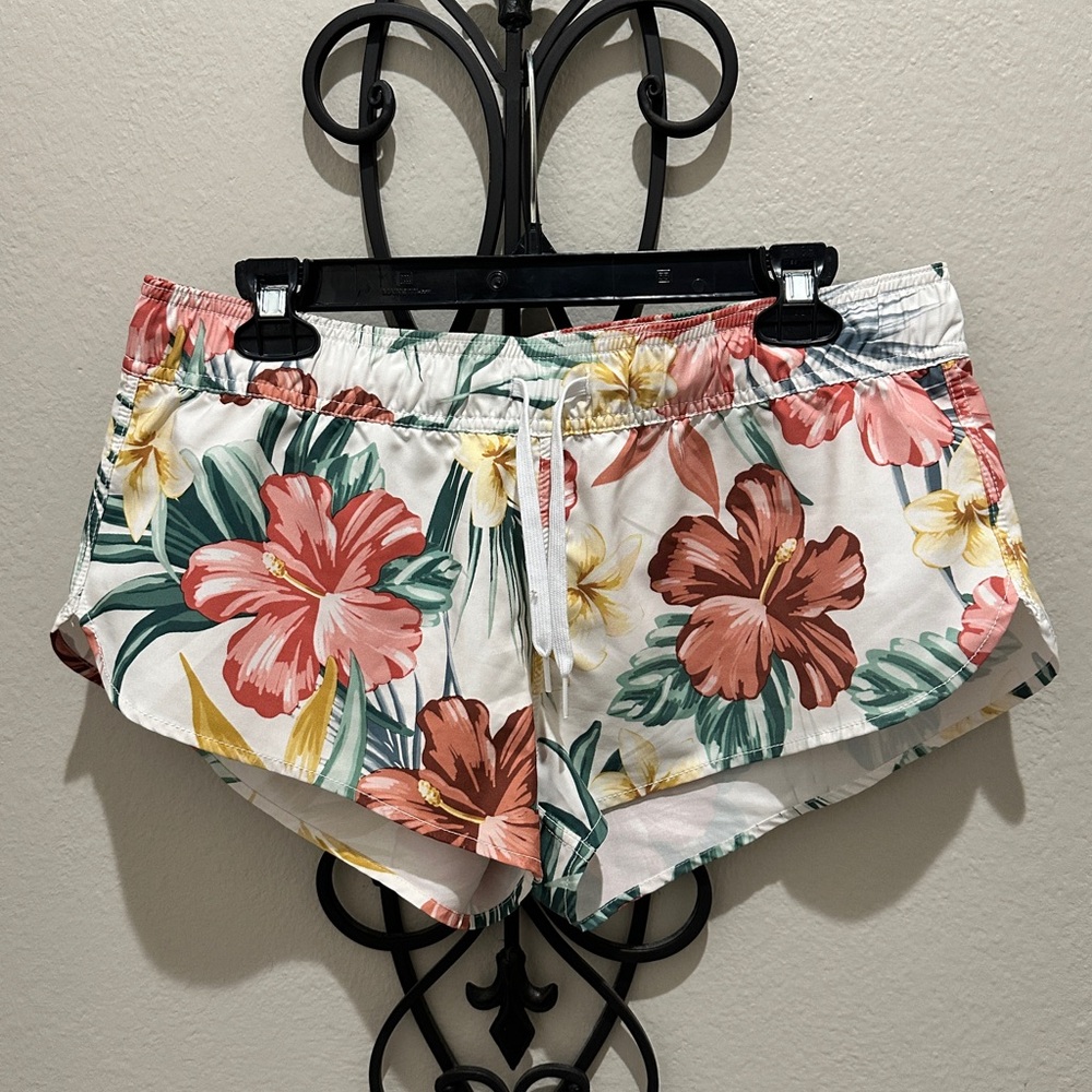 Rip Curl White Floral Tropical Swim Board Shorts